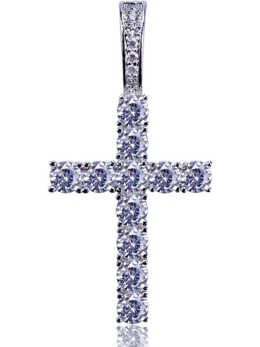 Men's Gold Cross Necklace - 14K Plated Iced Out CZ Pendant, Hip Hop Style Chain